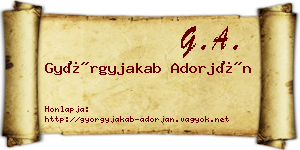 Györgyjakab Adorján névjegykártya